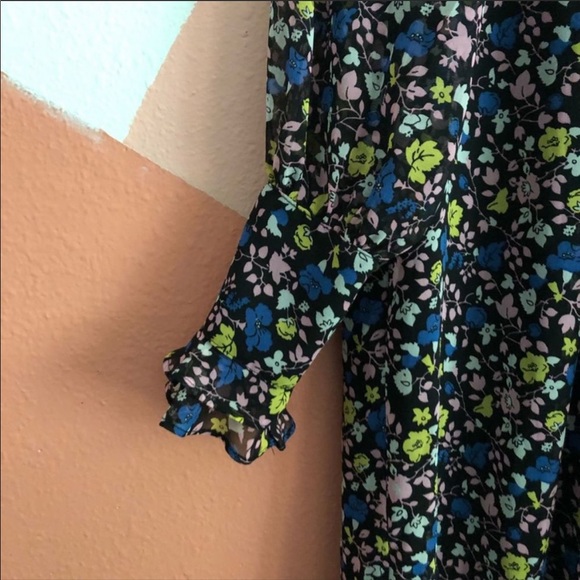 Topshop Floral Pintuck Chuck On Midi Dress sz 2 - Picture 8 of 15